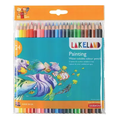 Derwent Lakeland Watercolour Painting Pencils, Set of 24, School or Home Use