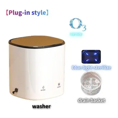 (white, ãPlug-in styleãA4) New Portable Mini Washing Machine Household Ultrasonic Ozon Clean