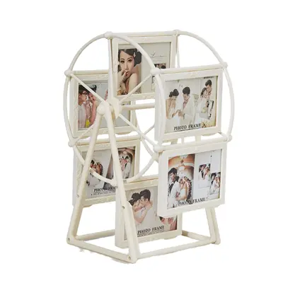 JJBRDZ Retro Rotating Wheel Picture Frame, for Photo Home Decor A