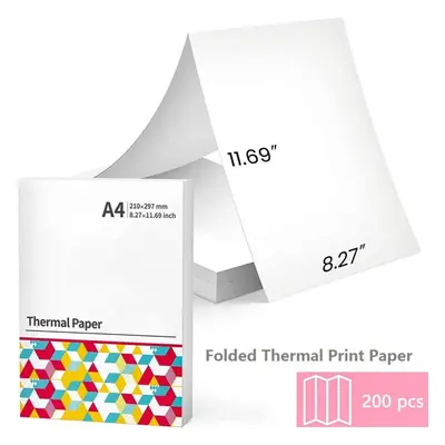 (A4 Folded Thermal Print) Thermal Paper A4 Print Paper Thermal Printer Label Maker For M08f A4 P