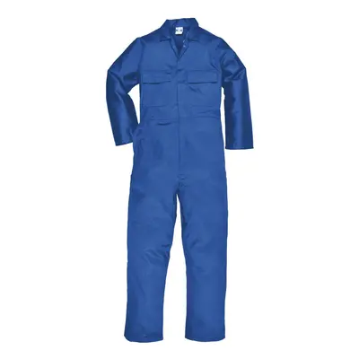 (L x Regular, Royal) Portwest Mens Euro Work Polycotton Coverall (S999) / Workwear