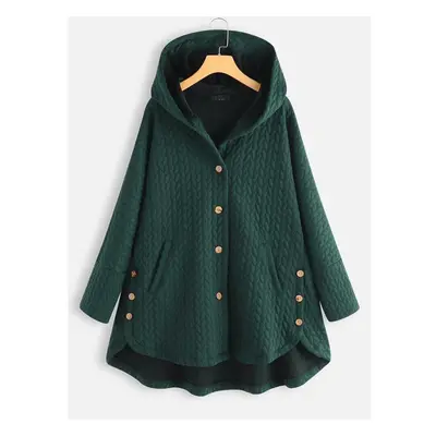 (dark green, 4XL) Women&apos;s Spring And Autumn Long Hooded Ladies Casual Women&apos;s Regular 