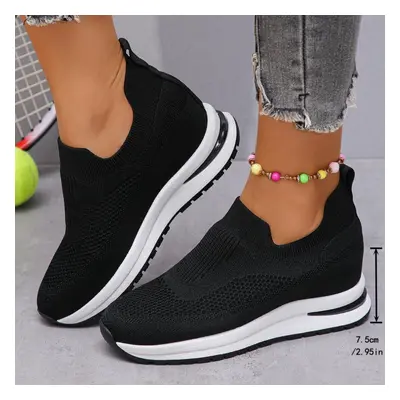 (black, 39) Spring And Autumn New Sports And Leisure Women&apos;s Single Shoes Big Size Lazy Peo