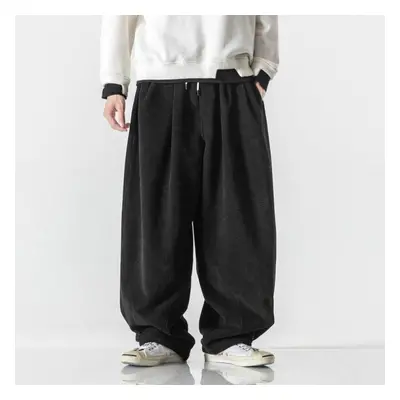 (black, 4XL) Corduroy Men&apos;s Harem Pants Casual Streetwear Long Pants Loose Sweatpants Vinta