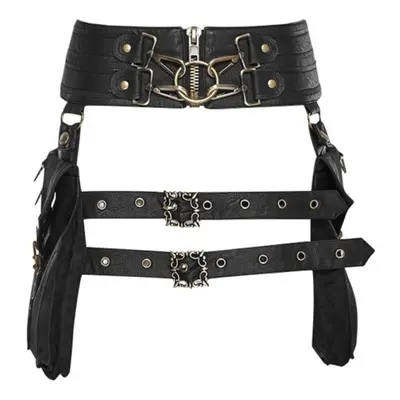 (black) Retro Rock Waist Belt Bag For Women Medieval Steampunk Cosplay Hip Hop Female Bags Purse