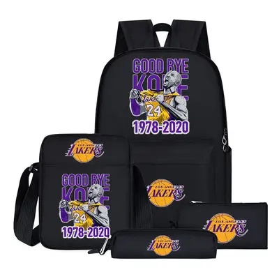 (1, pcs) NBA Lakers Logo School Bag Pcs School Bag Lunch Bag Pencil Case Set Children's Gift