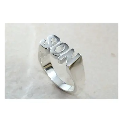 (Sterling Silver) Chunky Son ring, solid silver, suitable for ladies or gents. Available in silv