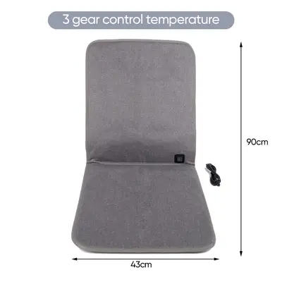 (43X90cm) USB Heated Seat Cushion Level Office School Outdoor Car Chair Cushion