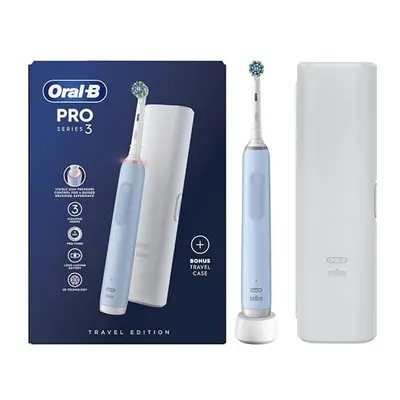 Pro Series Blue Electric Toothbrush, Toothbrush Head, Travel Case, Designed by Braun