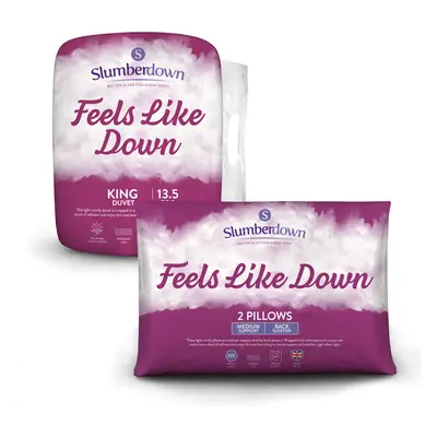 (13.5 + Pillows, King) Slumberdown Feels Like Down Duvet