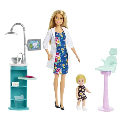 Barbie Careers Doll & Playset Dentist Theme with Blonde Fashion Doll