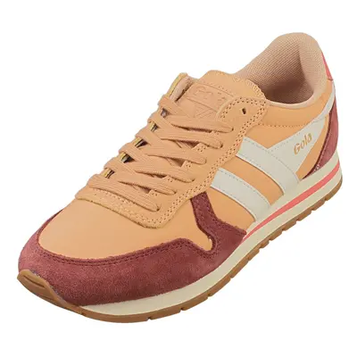 (3) Gola Daytona Chute Womens Fashion Trainers in Salmon Red