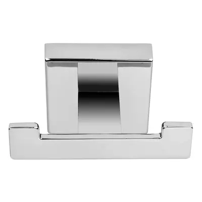 QM511741 Flexi-Fix Easy to Fit Cheadle Chrome Plated Square Design Double Robe Hook