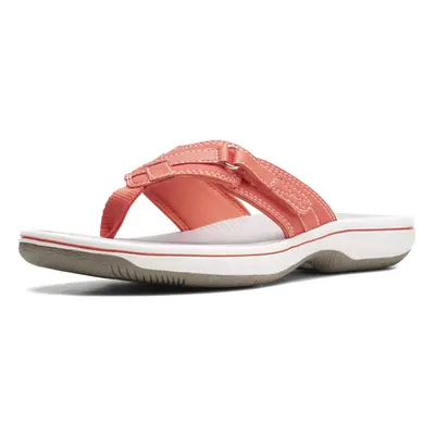 Clarks Women's Breeze Sea Flip-Flop Bright Coral Synthetic