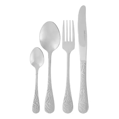 16Pc Cutlery Set, Elegant Silverware Cutlery Set, Modern Stainless Steel Cutlery Set with Zebra 