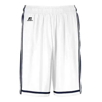 Russell 4B2VTM.WNA.L Adult Legacy Basketball Shorts, White & Navy - Large