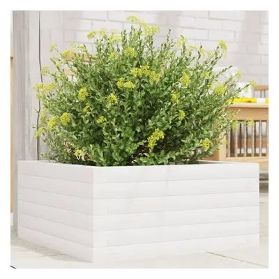 vidaXL Garden Planter Outdoor Flower Pot Planter Pot White Solid Wood Pine