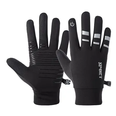 (Black, L) Winter Skiing Gloves Touch Screen Outdoor Snowboarding Windproof Thermal Warm