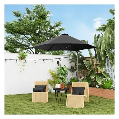 Outsunny 2.5M Offset Roma Patio Umbrella W/ Rotation, Black