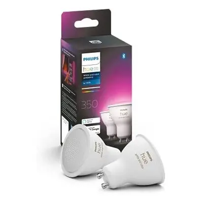 Philips Hue New White and Colour Ambiance Smart Light Pack [GU10 Spot] with Bluetooth. Works wit