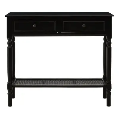 Black Console Table for Hallway, Pine Wood Table for Home DÃ©cor, Wood Table with Drawers for Of