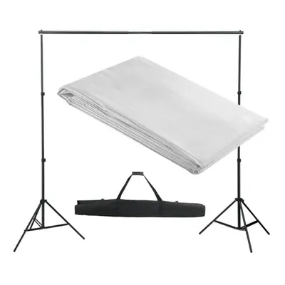 vidaXL Backdrop Support System 300x300cm White Photography Studio Background