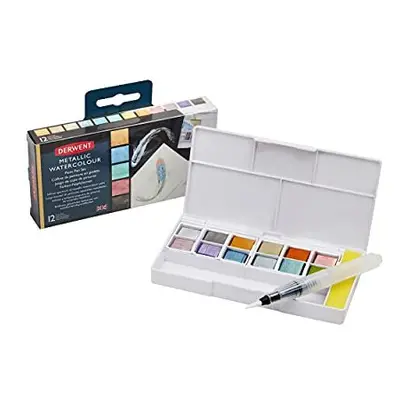 Inktense Metallic Paint Travel Set Palette Includes Colours Waterbrush Sponge Painting Ideal For