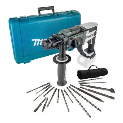 Makita DHR202Z White 18v SDS Hammer Drill Function + 17PC Bit Set Point Chisel