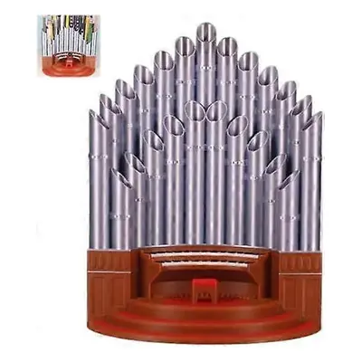 (SILVERY) Pipe Organ Pen Pencil Holder,Resin Music Pipe Organ Pen Container Holder Pencil Cup Fo