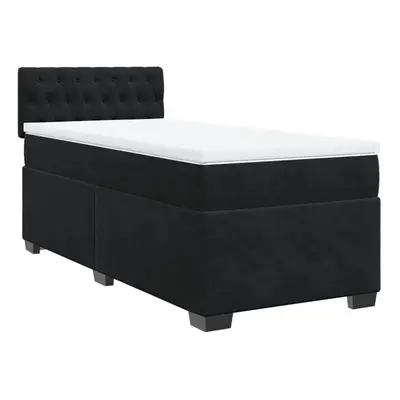 vidaXL Box Spring Bed with Mattress Bed Frame Bedstead Black 90x200 cm Velvet