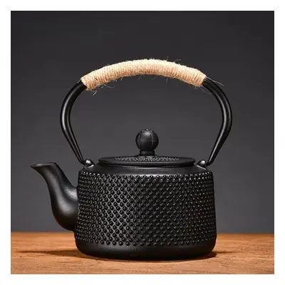 (800ml) Rope Wrapping Handle Cast Iron Pot Teapot Fast Heat Conduction Chinese Japanese Antique 