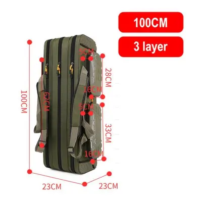 (as the picture, layer 100cm) Fishing Bag 80/90/100/120/125/130cm 2/3/4 Layer Fishing Bag Oxford