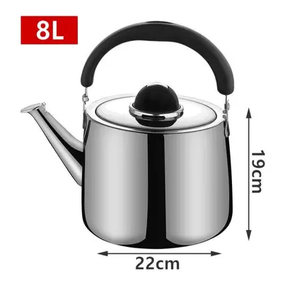 (as the picture, 8L) Kettle Stainless Steel Whistle Kettle Large Capacity Thickened Kettle Gas G