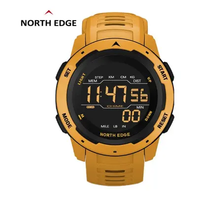 (yellow) North Edge Men Digital Watch Men&apos;s Sports Watches Dual Time Pedometer Alarm Clock 