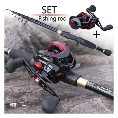 (black, 1.8m&Right handle) Sougayilang Fishing Rods And Reels 1.8m/2.1m/2.4m Casting Fishing Rod