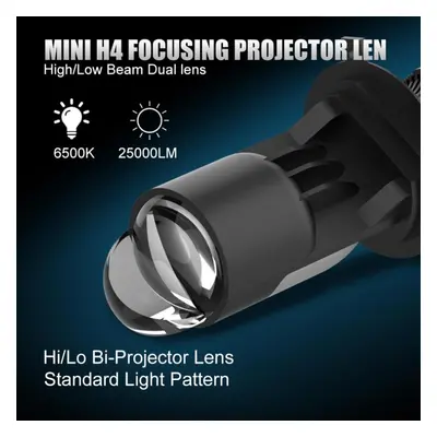 (Right-Hand Drive) 2pcs 80w 25000lm Auto Lamp Mini Lens Led H4 Hb2 Bulbs Headlight Car Motorcycl