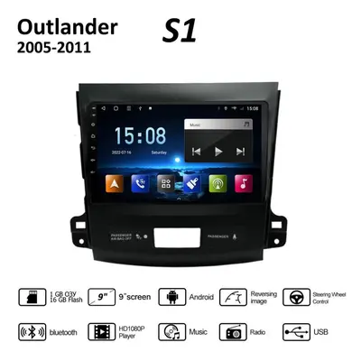 (as the picture, 1+16GB) Inch Android Carplay For Mitsubishi Outlander Car Radio Multimedia Vide