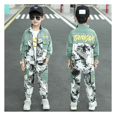 (green, 120) Kids Suits Boys Boys Clothing Sets Spring Autumn Kids Teenage Boys Sports Suit Scho