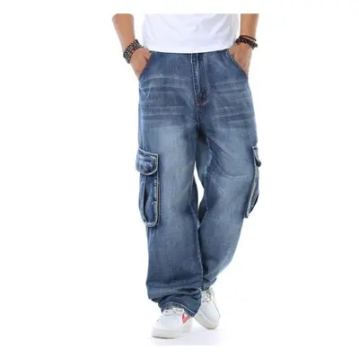 (blue, 38) Jeans For Men Japan Style Brand Men&apos;s Straight Denim Cargo Pants Biker Jeans Men