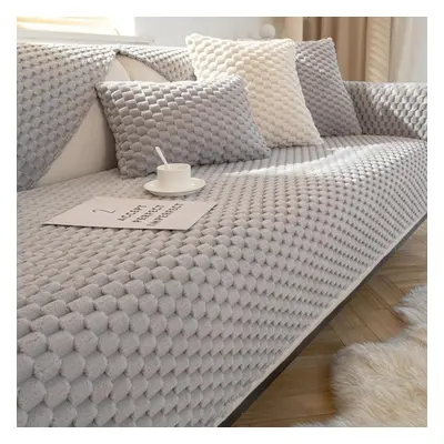 (grey, O 110x180cm 1pc) Winter Sofa Cover Thicken Plush Non-slip Couch Cushion For Living Room S