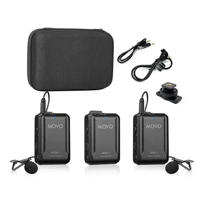 WMX-1-DUO 2.4GHz Dual Wireless Lavalier Microphone System Compatible with DSLR Cameras, Camcorde