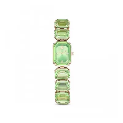 Swarovski Octagon Cut Green Champagne Gold-Tone Finish Watch