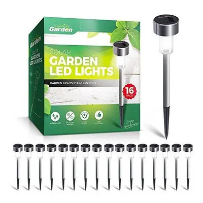 Signature Garden Stainless Steel Mini Pack Solar Garden LED Lights, Battery Lasts Hours, Rust, S