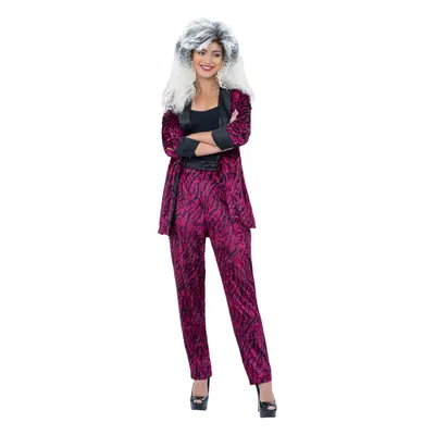 (XK UK 20-22) Ladies 80s Pink Zebra Suit Costume