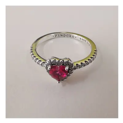 (54) ale s925 genuine pandora elevated red heart ring