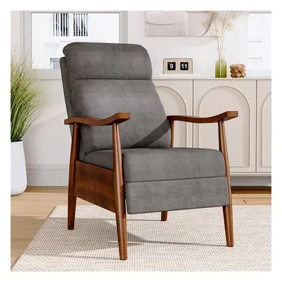 Manual Fabric Recliner Chair Armchair Sofa Chair with Foldable Footrest