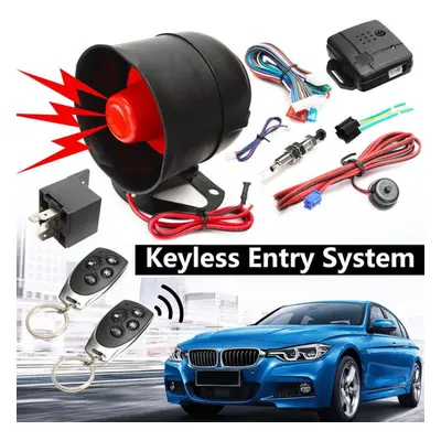 (as the picture) Car Alarm Vehicle System Protection Security System Keyless Entry Siren With Re