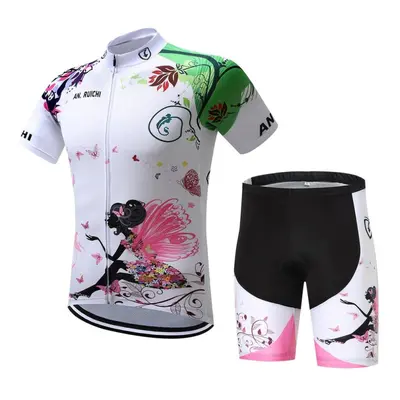 (as the picture, XXXL) Summer Short Riding Bicycle Cycling Clothing Set Women Sport Jerseys Suit