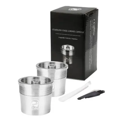 (silver, Capsule) [i Cafilas][yi0c] Reusable Coffee Capsule Refillable Pods Cafe Stainless Steel