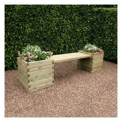 Charles Bentley Wooden British Made Windermere Garden Planter Bench 2-Seater Timber FSC Approved